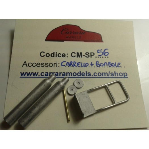 CM-SP56 set 1 pz carrello e bombole per saldare in metallo bianco - scala 1:43